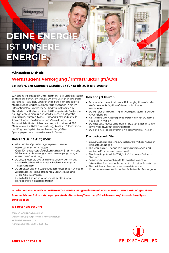 Bild 1 Werkstudent Versorgung / Infrastruktur (m/w/d)