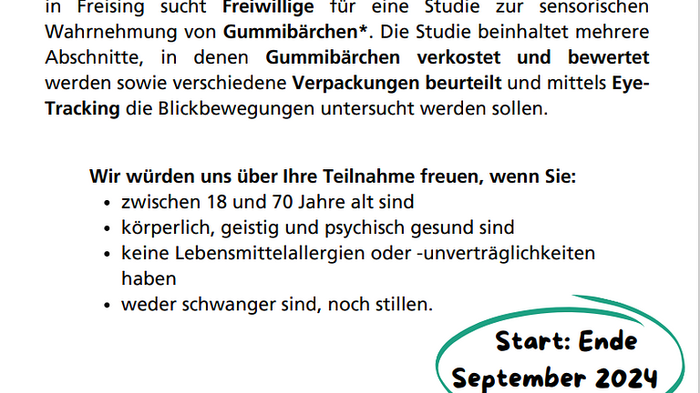 Naschen für die Wissenschaft: Du bist gesucht!!!