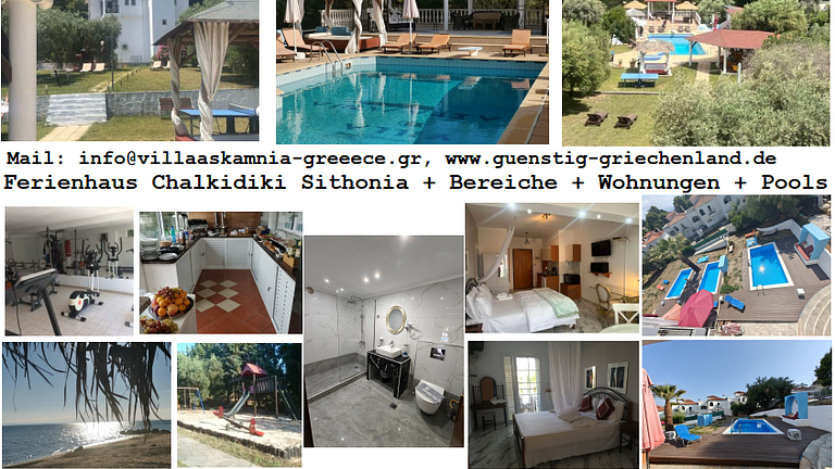 Ferienhaus ab 45€ p.P. - ganzjährig Ferien Sonne, Strand & Kultur auf Chalkidiki