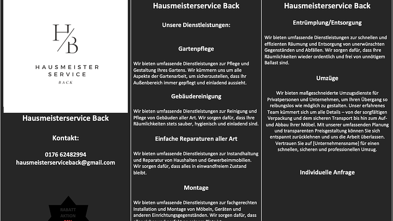 Hausmeisterservice Back  Alles Rund ums Haus