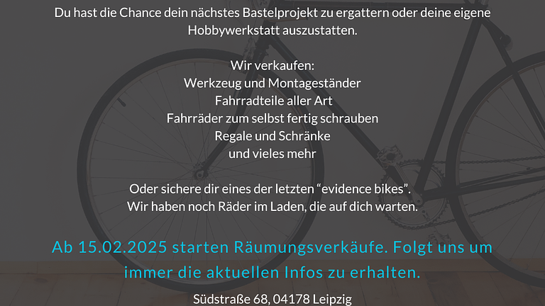 Räumungsverkauf Fahrradladen