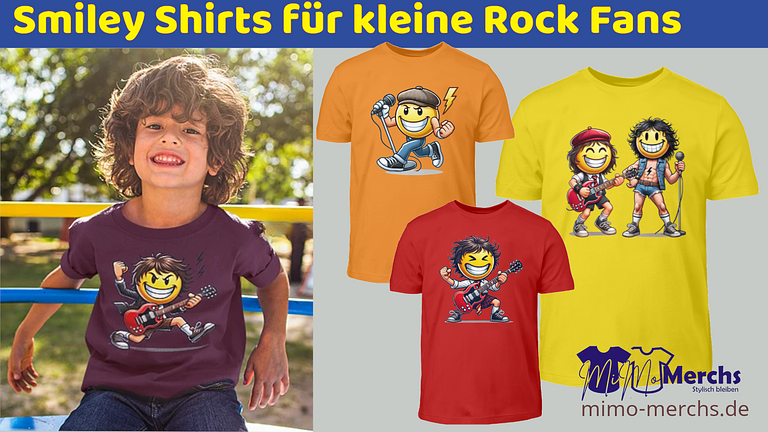 Smiley Shirts für kleine Rock Fans – und die Kids großer Rocks