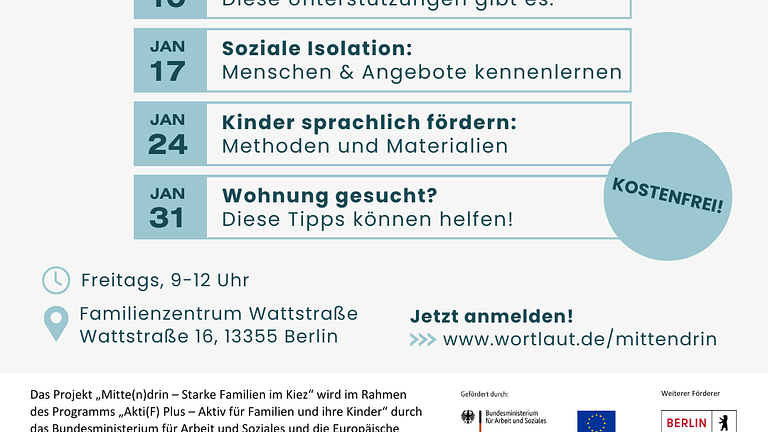 Workshops zum Thema FAMILIENALLTAG