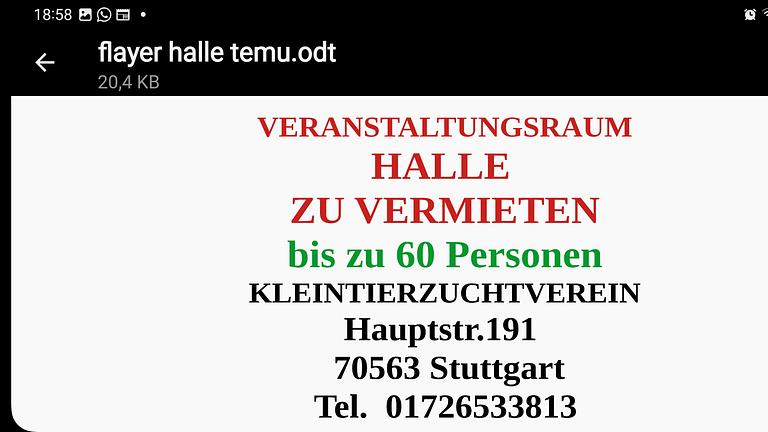 Location Halle Festraum