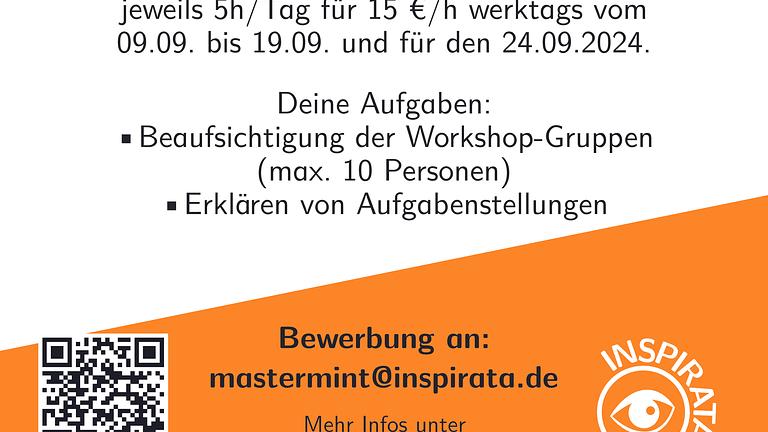 Die INSPIRATA sucht Unterstützung im Projekt MasterMINT